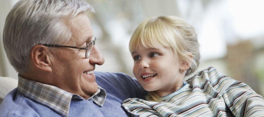 Grandfather and granddaughter
