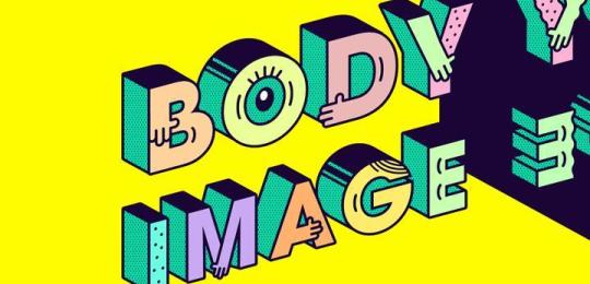 Colourful graphic with the text 'body image'