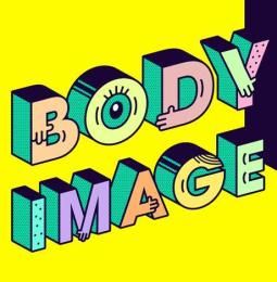 Colourful graphic with the text 'body image'