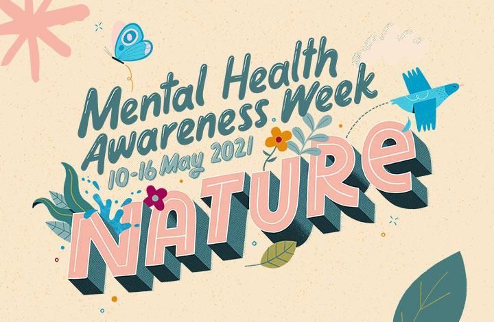 Colourful graphic with the text 'nature'