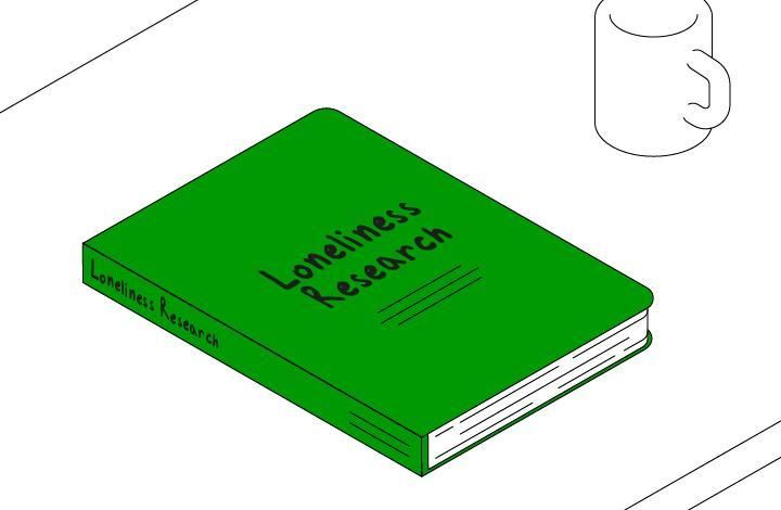 Graphic of a book with the title 'loneliness research'