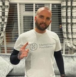Photo of Taylor in a Mental Health Foundation tshirt
