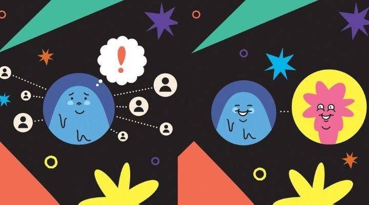 Illustration of characters making connections