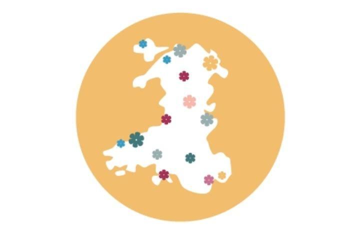 A graphic of a map of Wales