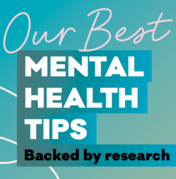 Our best mental health tips - based on research - text on a green background
