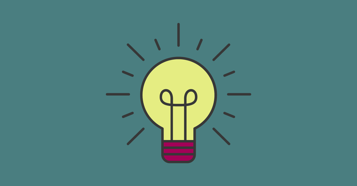 Illustration of a light bulb on a teal background