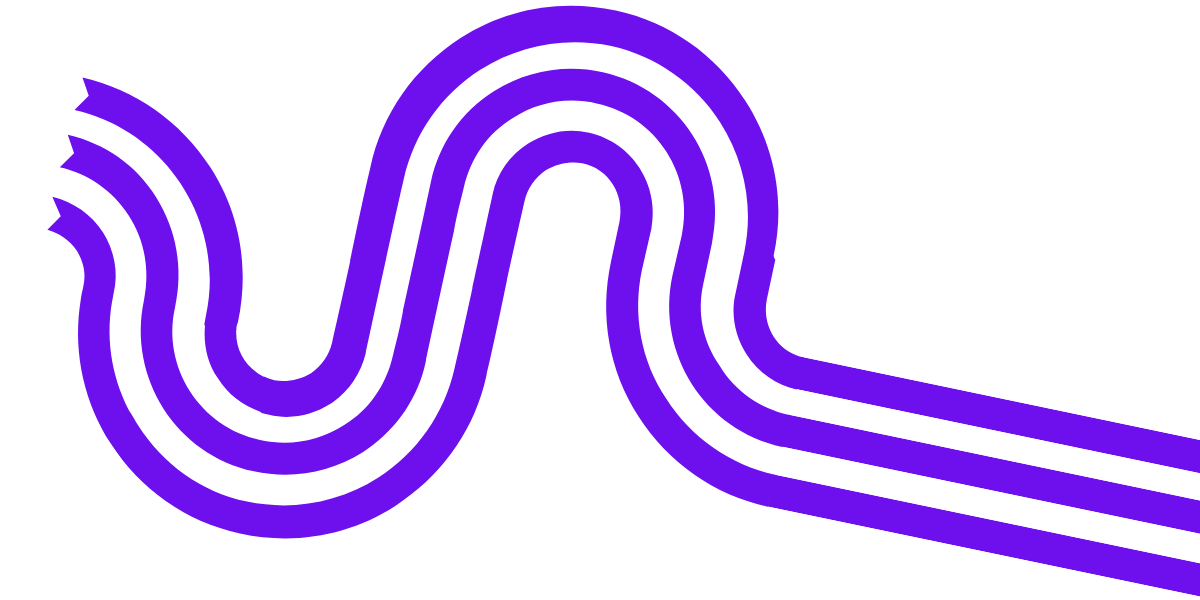 Graphic of three curved lines