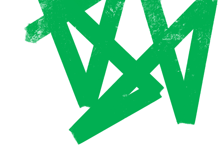An abstract pattern of bright green lines with sharp angles