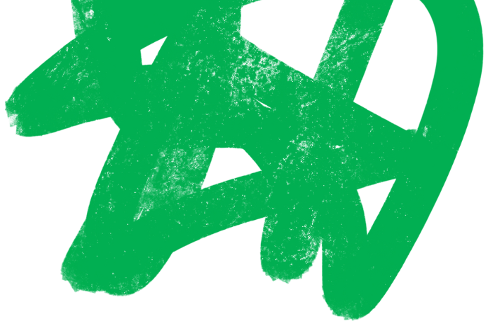 An abstract pattern of jagged green lines