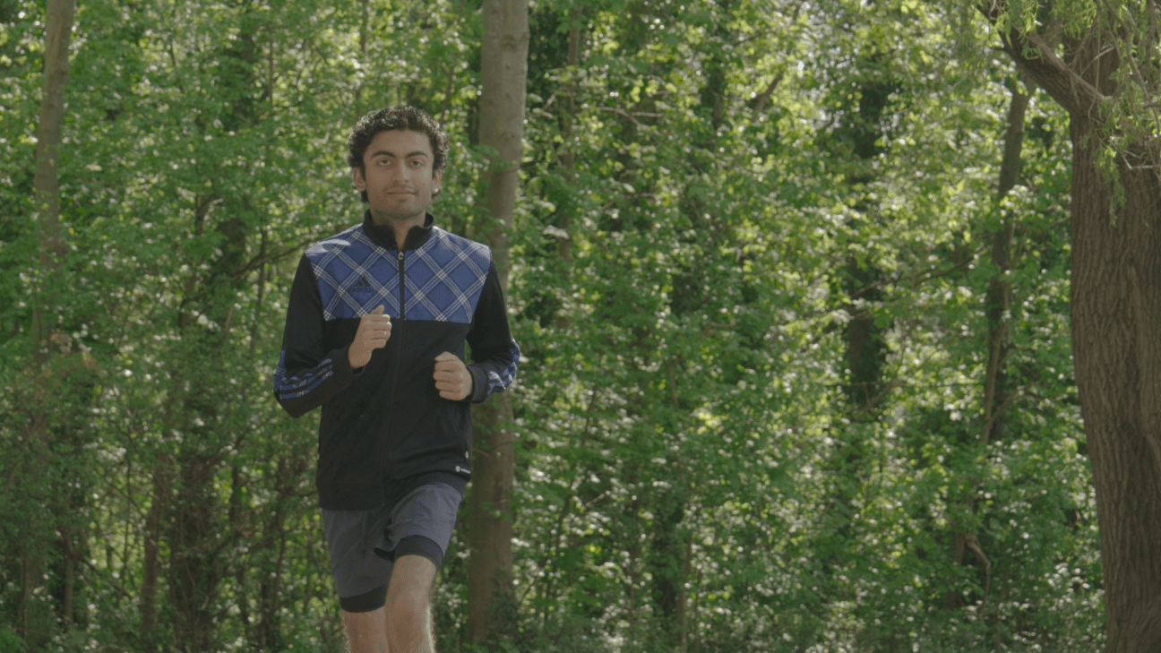 Sami running outdoors