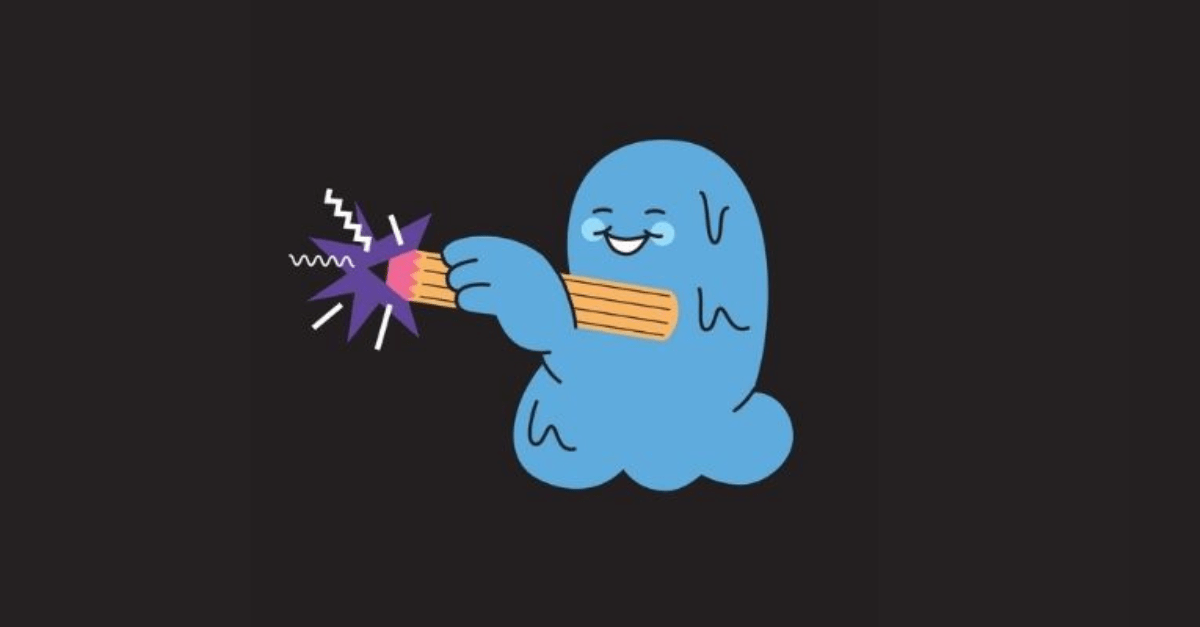 Illustration of a character holding a pencil